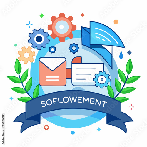 software development company vector banner white background