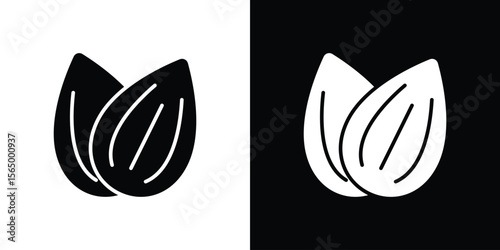 Almond icon silhouette vector flat illustration design pack.
