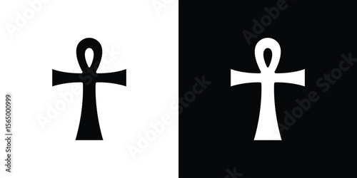 Ankh icon silhouette vector flat illustration design pack.