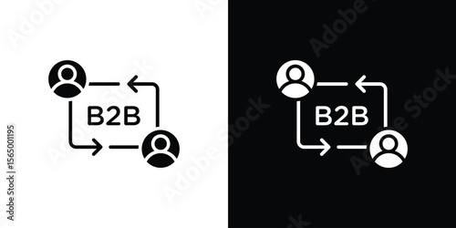 B2B icon silhouette vector flat illustration design pack.