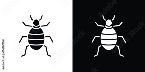 Bedbug icon silhouette vector flat illustration design pack.