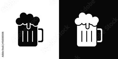 Beer icon silhouette vector flat illustration design pack.