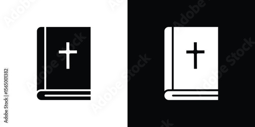 Bible icon silhouette vector flat illustration design pack.