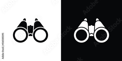 Binoculars icon silhouette vector flat illustration design pack.