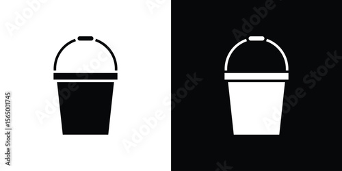 Bucket icon silhouette vector flat illustration design pack.