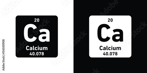 Calcium icon silhouette vector flat illustration design pack.