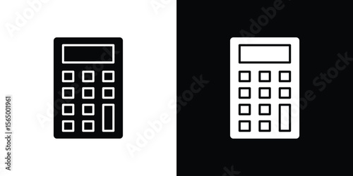 Calculator icon silhouette vector flat illustration design pack.