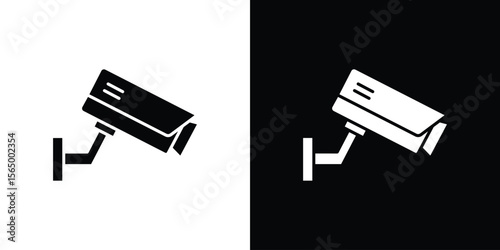 CCTV icon silhouette vector flat illustration design pack.