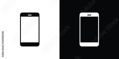 Cell phone icon silhouette vector flat illustration design pack.