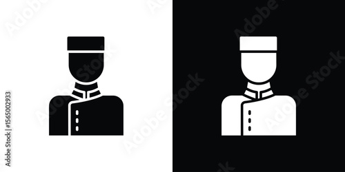 Concierge icon silhouette vector flat illustration design pack.