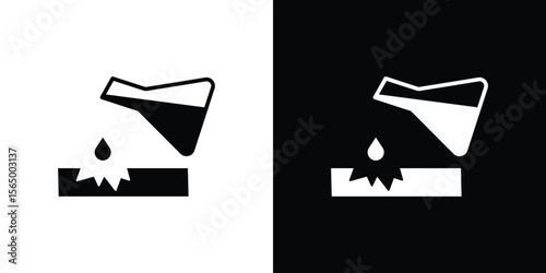 Corrosive substance icon silhouette vector flat illustration design pack.