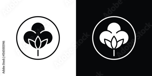 Cotton icon silhouette vector flat illustration design pack.