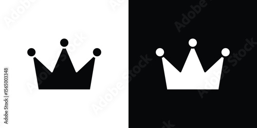 Crown icon silhouette vector flat illustration design pack.