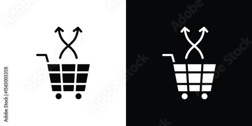 Cross sell icon silhouette vector flat illustration design pack.
