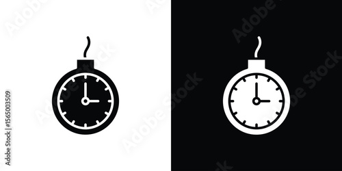 Deadline icon silhouette vector flat illustration design pack.