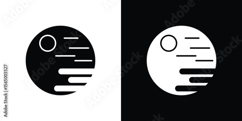 Death star icon silhouette vector flat illustration design pack.