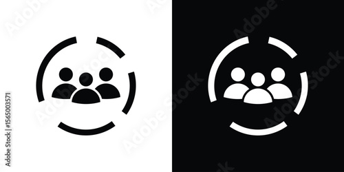 Demographics icon silhouette vector flat illustration design pack.