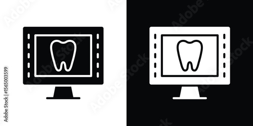 Dental X ray icon silhouette vector flat illustration design pack.