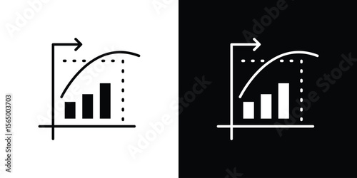 Diminishing returns icon silhouette vector flat illustration design pack.