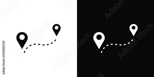 Distance icon silhouette vector flat illustration design pack.