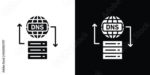 DNS icon silhouette vector flat illustration design pack.