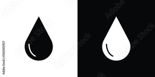 Drop icon silhouette vector flat illustration design pack.