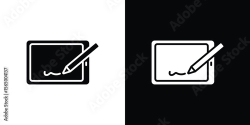 Electronic signature icon silhouette vector flat illustration design pack.