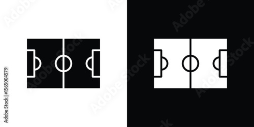 Football field icon silhouette vector flat illustration design pack.