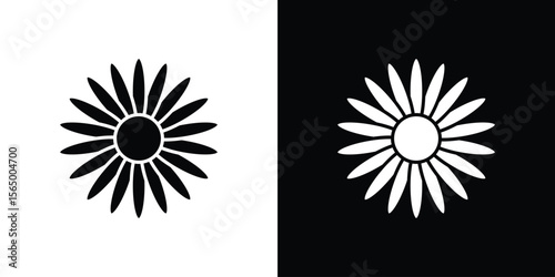 Gerbera icon silhouette vector flat illustration design pack.