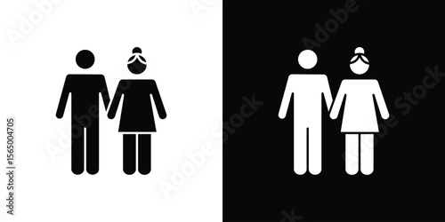 Girlfriend icon silhouette vector flat illustration design pack.