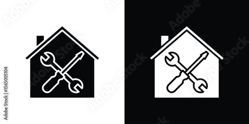 Home repair icon silhouette vector flat illustration design pack.