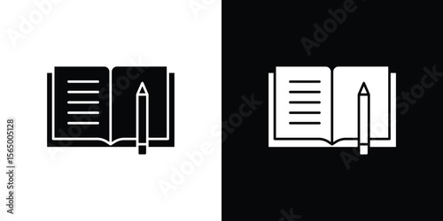Homework icon silhouette vector flat illustration design pack.