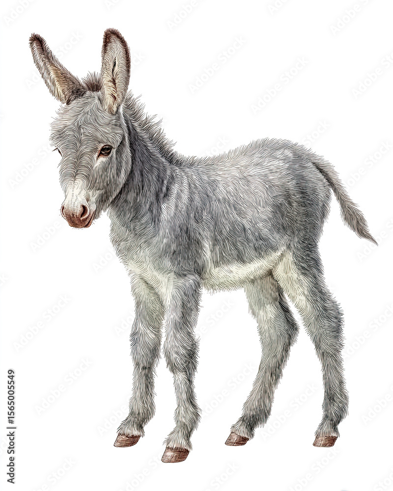 baby donkey watercolor illustration on white baby donkey watercolor illustration on white