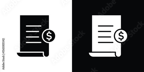 Invoice icon silhouette vector flat illustration design pack.