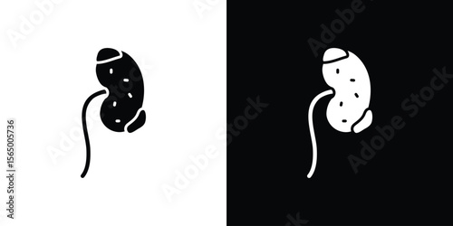 Kidney disease icon silhouette vector flat illustration design pack.