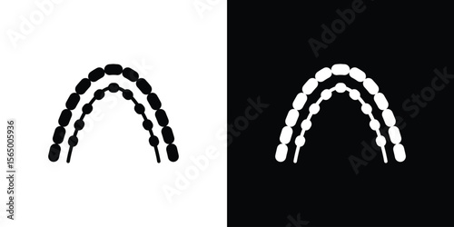 Lingual braces icon silhouette vector flat illustration design pack.