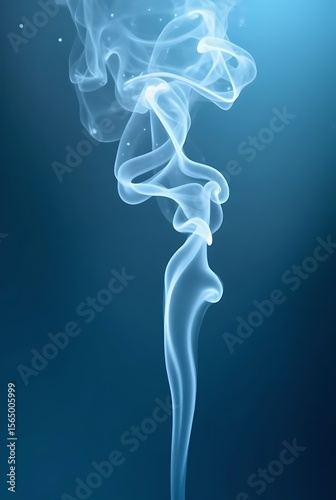 Wispy blue smoke swirling upwards against a dark blue background image