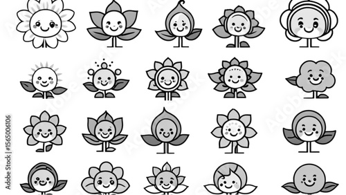 感情表現花アイコンセット｜Emotive Flower Icon Set
