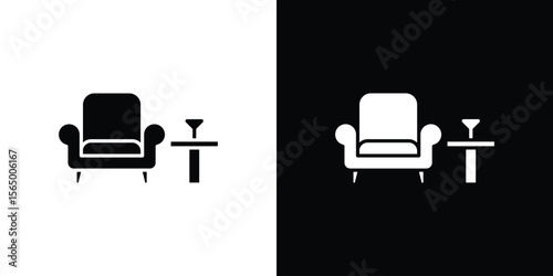 Lounge icon silhouette vector flat illustration design pack.