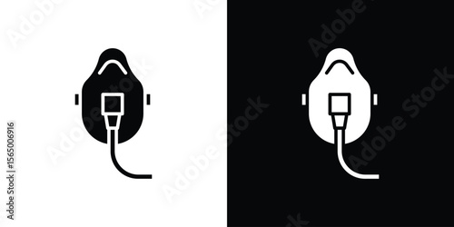 Oxygen mask icon silhouette vector flat illustration design pack.