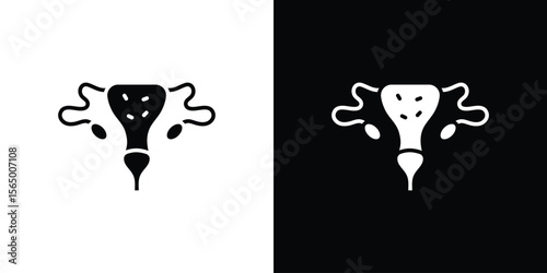 Pelvic inflammatory disease icon silhouette vector flat illustration design pack.