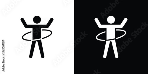 People Hula hop icon silhouette vector flat illustration design pack.