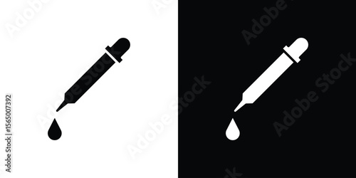 Pipette icon silhouette vector flat illustration design pack.