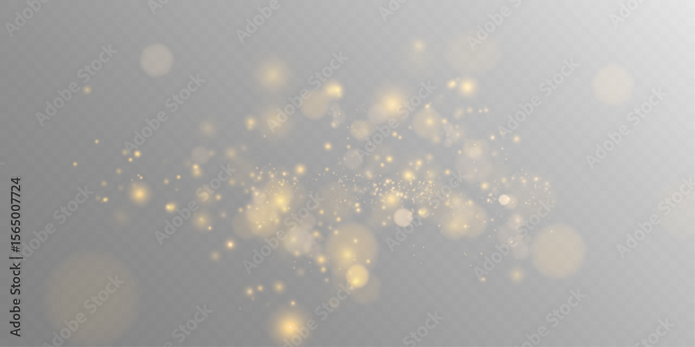 Glowing Christmas Sparkle with Bokeh Light, Shiny Gold Particles, and Transparent Background for Holiday Cards and Festive Designs. Glowing Christmas Sparkle with Bokeh Light, Shiny Gold Particles, and Transparent Background for Holiday Cards and Festive Designs.
