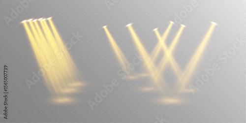 Bright Spotlight Beam with Glowing Light, Transparent Background, and Shiny Effects for Concert, Stage, or Nightclub Designs