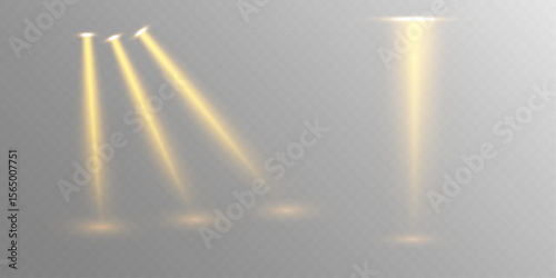 Bright Spotlight Beam with Glowing Light, Transparent Background, and Shiny Effects for Concert, Stage, or Nightclub Designs