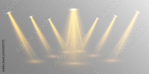 Bright Spotlight Beam with Glowing Light, Transparent Background, and Shiny Effects for Concert, Stage, or Nightclub Designs