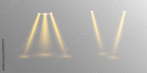 Bright Spotlight Beam with Glowing Light, Transparent Background, and Shiny Effects for Concert, Stage, or Nightclub Designs