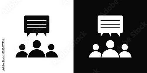 Public opinion icon silhouette vector flat illustration design pack.