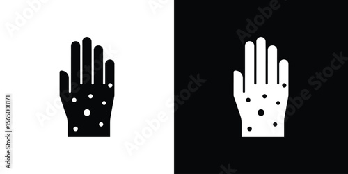 Rash hand icon silhouette vector flat illustration design pack.
